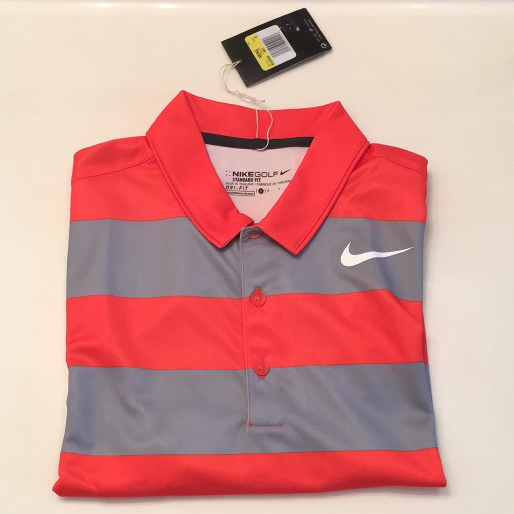 Men’s NiKE Striped Golf Polo Shirt Top - Picture 3 of 7